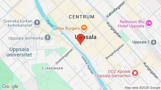 Kontorslokaler att hyra i Uppsala - kort over placeringen