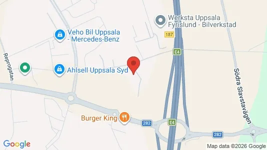 Affärslokaler att hyra i Uppsala - kort over placeringen