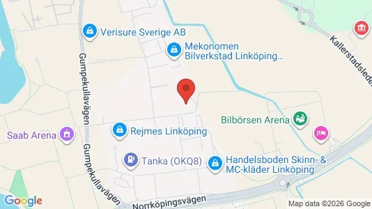 Lagerlokaler att hyra i Linköping - kort over placeringen