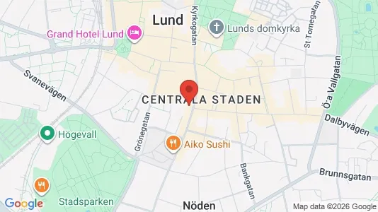Kontorslokaler att hyra i Lund - kort over placeringen