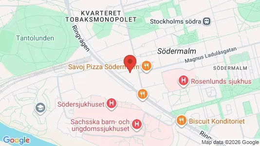 Kontorslokaler att hyra i Södermalm - kort over placeringen