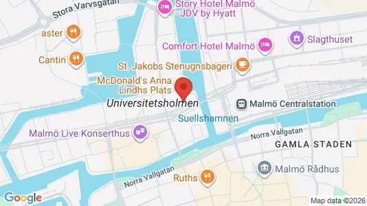 Kontorslokaler att hyra i Malmö Centrum - kort over placeringen