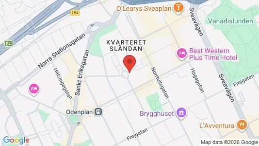 Industrilokaler att hyra i Vasastan - kort over placeringen