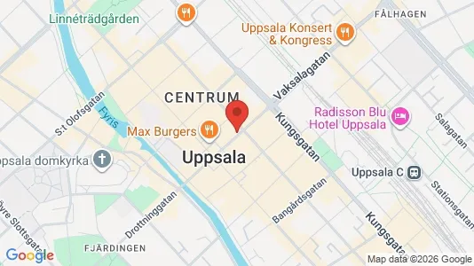 Kontorslokaler att hyra i Uppsala - kort over placeringen
