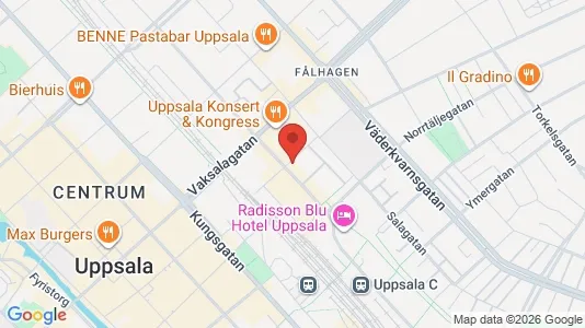 Kontorslokaler att hyra i Uppsala - kort over placeringen