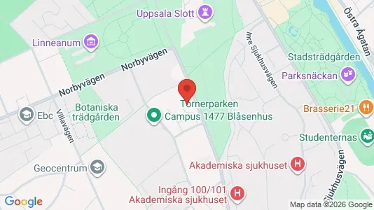 Kontorslokaler att hyra i Uppsala - kort over placeringen