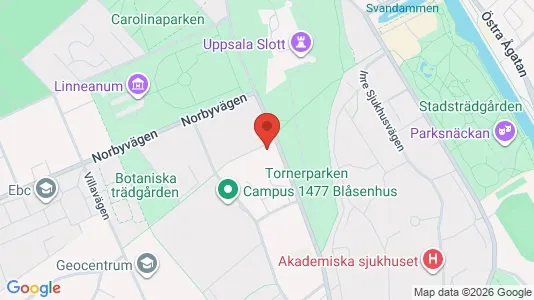 Kontorslokaler att hyra i Uppsala - kort over placeringen