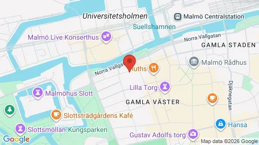 Kontorslokaler att hyra i Malmö Centrum - kort over placeringen