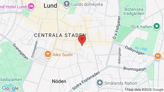 Kontorslokaler att hyra i Lund - kort over placeringen