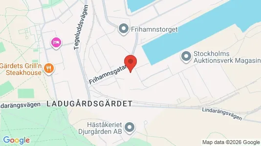 Kontorslokaler att hyra i Gärdet/Djurgården - kort over placeringen
