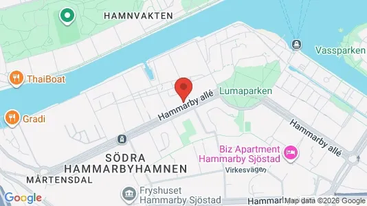 Kontorslokaler att hyra i Hammarbyhamnen - kort over placeringen