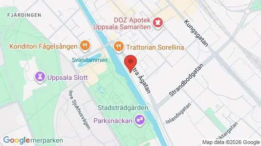 Kontorslokaler att hyra i Uppsala - kort over placeringen