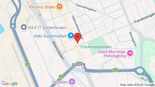 Kontorslokaler att hyra i Helsingborg - kort over placeringen