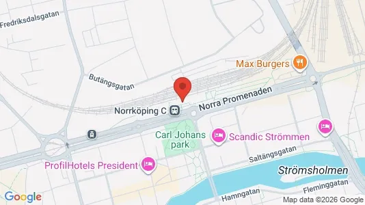 Kontorslokaler att hyra i Norrköping - kort over placeringen