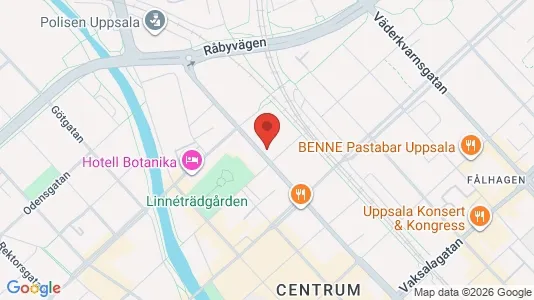 Kontorslokaler att hyra i Uppsala - kort over placeringen