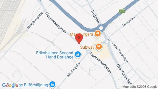 Lagerlokaler att hyra i Borlänge - kort over placeringen