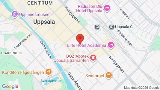 Kontorslokaler att hyra i Uppsala - kort over placeringen
