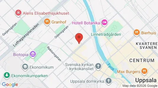Kontorslokaler att hyra i Uppsala - kort over placeringen