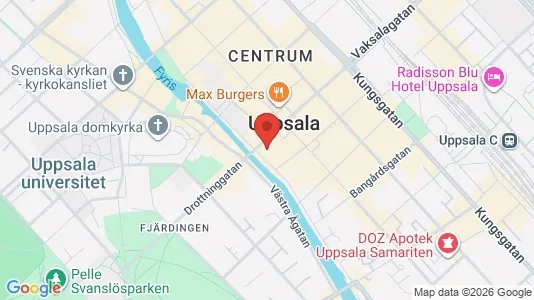 Kontorslokaler att hyra i Uppsala - kort over placeringen