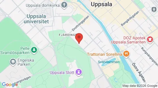 Kontorslokaler att hyra i Uppsala - kort over placeringen