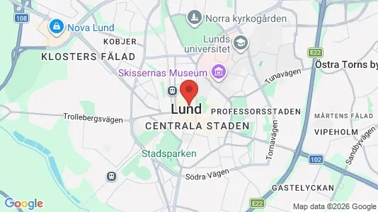 Butikslokaler att hyra i Lund - kort over placeringen