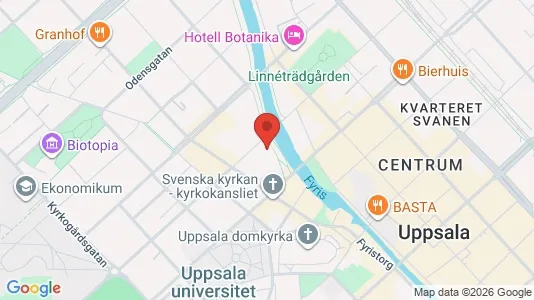 Kontorslokaler att hyra i Uppsala - kort over placeringen