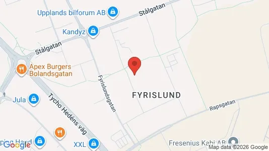 Industrilokaler att hyra i Uppsala - kort over placeringen