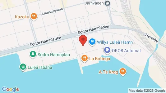 Kontorslokaler att hyra i Luleå - kort over placeringen