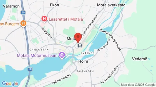 Butikslokaler att hyra i Motala - kort over placeringen
