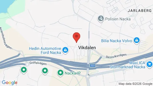 Kontorslokaler att hyra i Nacka - kort over placeringen
