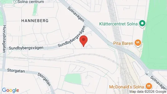 Kontorslokaler att hyra i Solna - kort over placeringen