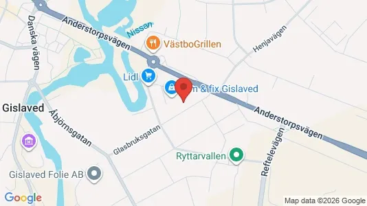 Affärslokaler till försäljning i Gislaved - Bild från Google Street View