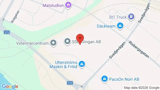 Industrilokaler att hyra i Skellefteå - kort over placeringen