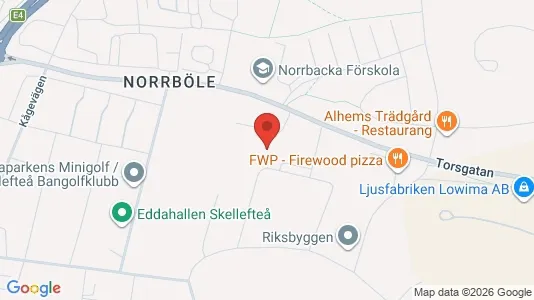 Industrilokaler att hyra i Skellefteå - kort over placeringen