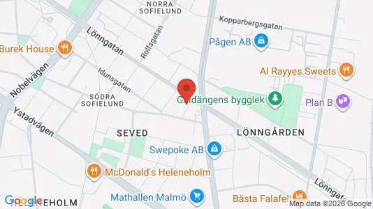 Affärslokaler till försäljning i Sofielund - kort over placeringen