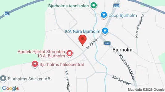 Affärslokaler till försäljning i Bjurholm - kort over placeringen