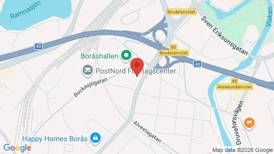 Affärslokaler till försäljning i Borås - kort over placeringen