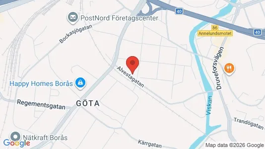 Affärslokaler till försäljning i Borås - kort over placeringen