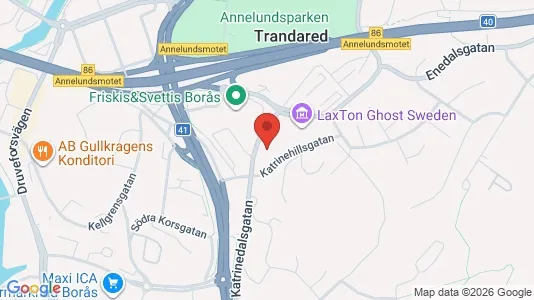 Industrilokaler att hyra i Borås - kort over placeringen
