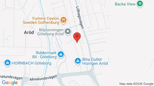 Lagerlokaler att hyra i Norra hisingen - kort over placeringen