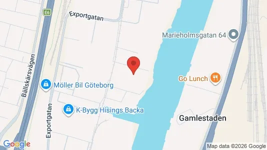 Industrilokaler att hyra i Göteborg Östra - kort over placeringen