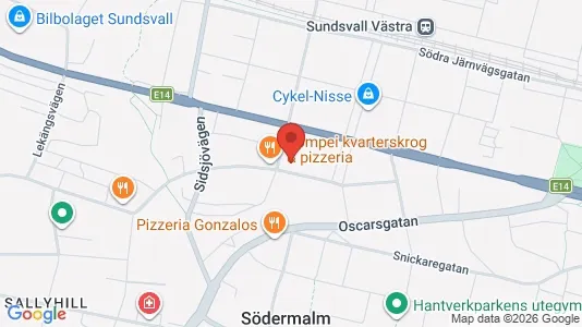 Affärslokaler att hyra i Sundsvall - Bild från Google Street View