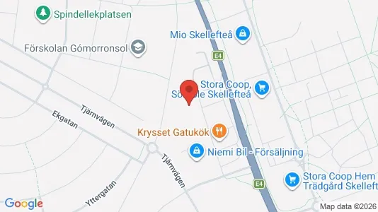 Affärslokaler till försäljning i Skellefteå - kort over placeringen