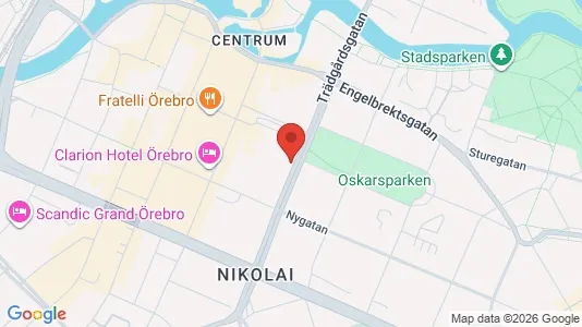 Kontorslokaler att hyra i Örebro - kort over placeringen