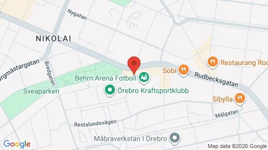 Lagerlokaler att hyra i Örebro - kort over placeringen