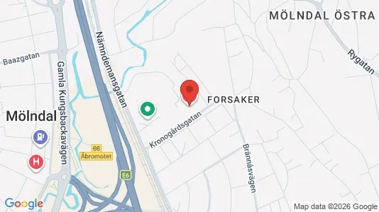 Kontorslokaler att hyra i Mölndal - kort over placeringen