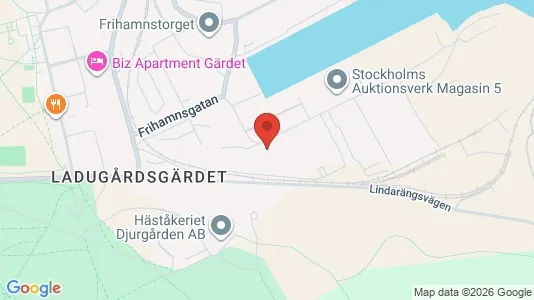 Affärslokaler att hyra i Gärdet/Djurgården - kort over placeringen