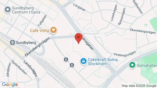 Kontorslokaler att hyra i Solna - kort over placeringen