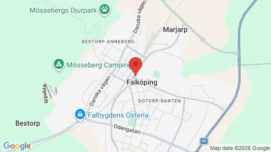 Affärslokaler att hyra i Falköping - kort over placeringen