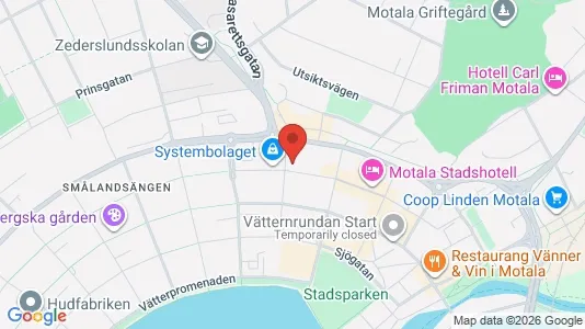 Kontorslokaler att hyra i Motala - kort over placeringen